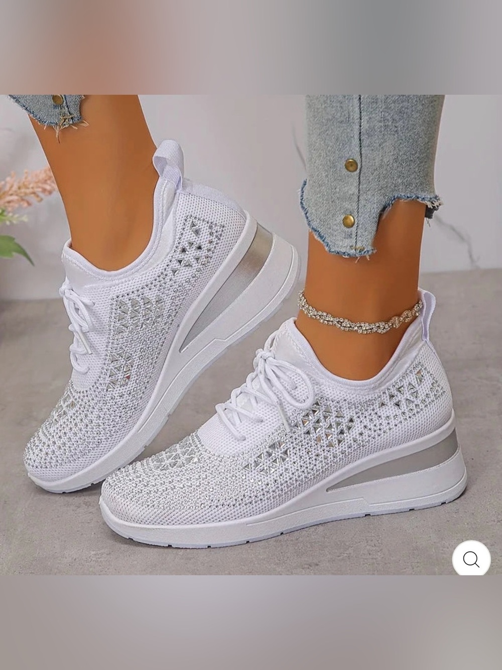 ALICIA | PREMIUM COMFORTABLE ORTHOPEDIC SHOES white/silver Size 9.5 NWT $50